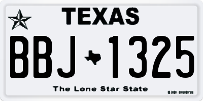 TX license plate BBJ1325