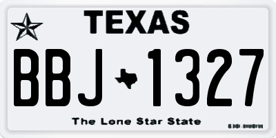 TX license plate BBJ1327