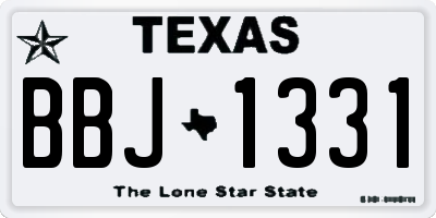 TX license plate BBJ1331