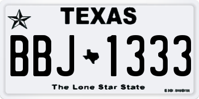 TX license plate BBJ1333