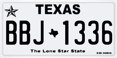 TX license plate BBJ1336