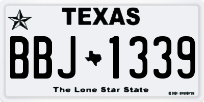 TX license plate BBJ1339