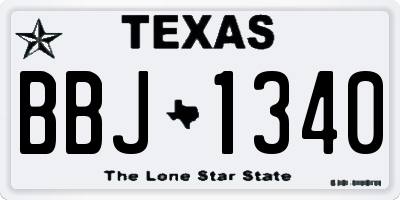 TX license plate BBJ1340