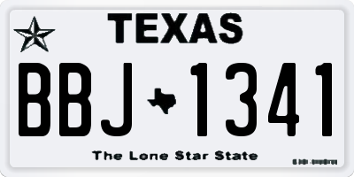 TX license plate BBJ1341