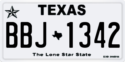 TX license plate BBJ1342