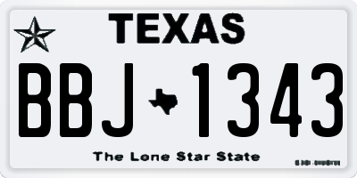 TX license plate BBJ1343
