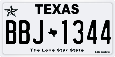 TX license plate BBJ1344