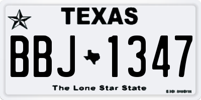 TX license plate BBJ1347