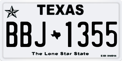 TX license plate BBJ1355