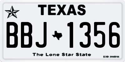 TX license plate BBJ1356