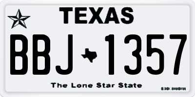 TX license plate BBJ1357