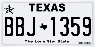 TX license plate BBJ1359