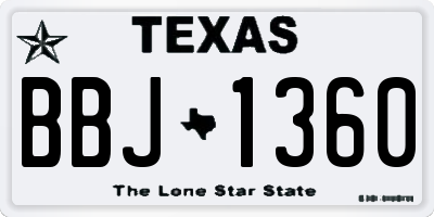 TX license plate BBJ1360