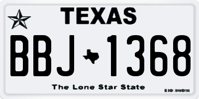 TX license plate BBJ1368