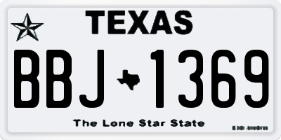 TX license plate BBJ1369