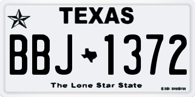 TX license plate BBJ1372