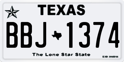 TX license plate BBJ1374