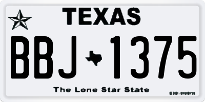 TX license plate BBJ1375