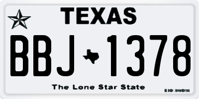 TX license plate BBJ1378