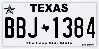 TX license plate BBJ1384
