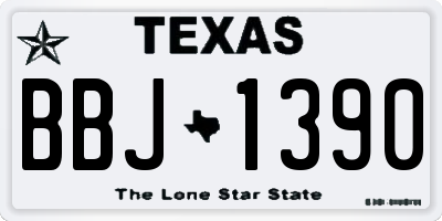 TX license plate BBJ1390