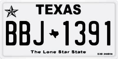 TX license plate BBJ1391