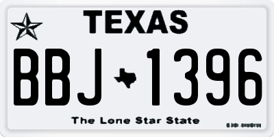 TX license plate BBJ1396