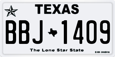 TX license plate BBJ1409
