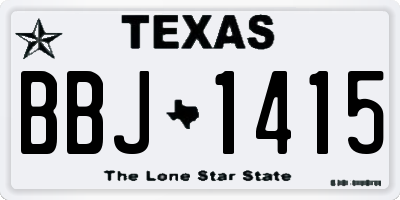 TX license plate BBJ1415
