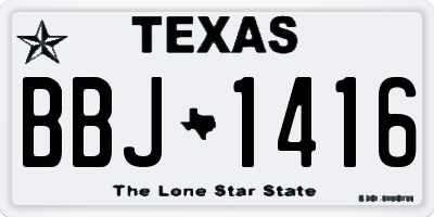 TX license plate BBJ1416