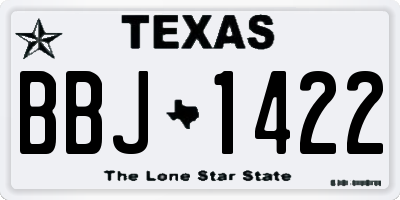 TX license plate BBJ1422