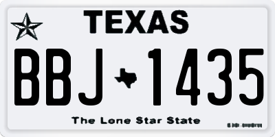 TX license plate BBJ1435