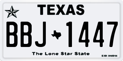TX license plate BBJ1447