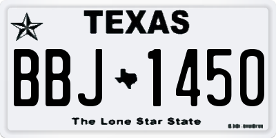 TX license plate BBJ1450