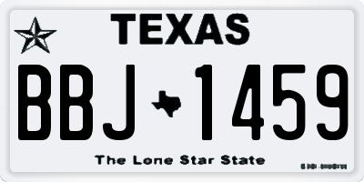TX license plate BBJ1459