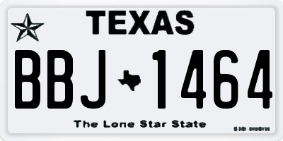 TX license plate BBJ1464