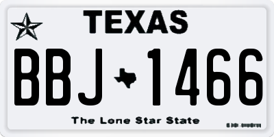 TX license plate BBJ1466
