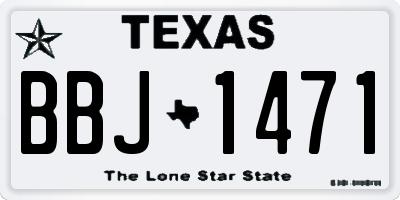 TX license plate BBJ1471