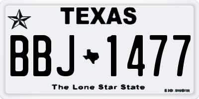 TX license plate BBJ1477