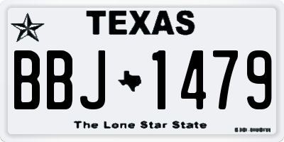 TX license plate BBJ1479