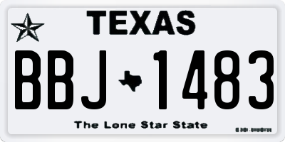 TX license plate BBJ1483