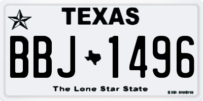 TX license plate BBJ1496