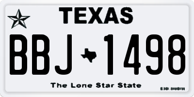TX license plate BBJ1498