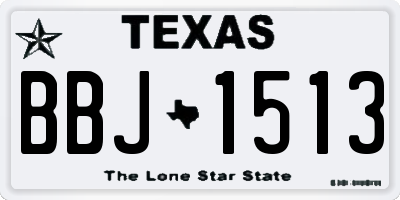 TX license plate BBJ1513