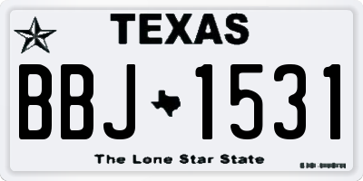TX license plate BBJ1531