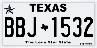 TX license plate BBJ1532