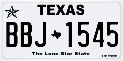 TX license plate BBJ1545