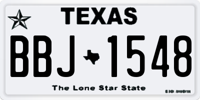 TX license plate BBJ1548