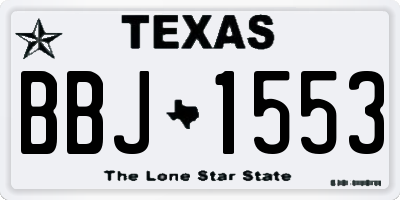 TX license plate BBJ1553