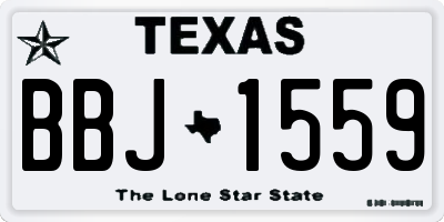 TX license plate BBJ1559